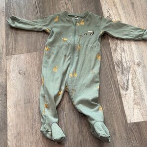 Pekkle Green Kids One Piece with Animal Print
